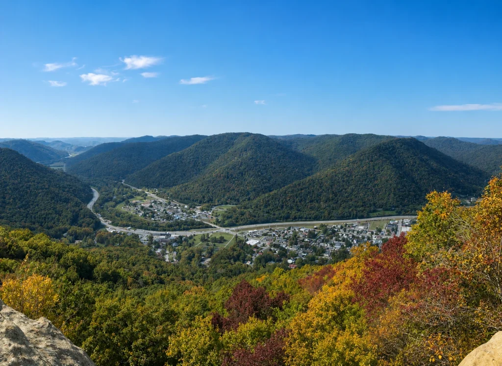 aerial view of pineville ky cumberland gap